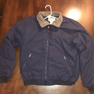 LL Bean Warm-Up Jacket, Fleece Lined, Navy